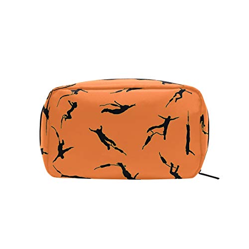 Bungee Jumping Pattern Makeup Bag Organizer Portable Cosmetic Pouch Handbag With Zipper For Women Purse