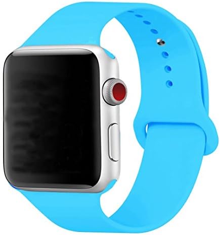 Band for Apple Watch 38mm, Guangzhi New Design (Metal Tuck Clasp Ouside/Correct Wearing Way in 4th Image) Soft Silicone Sport Strap Band for iWatch Series 1 / 2 / 3, Sport, Edition,38mm,Royal Blue