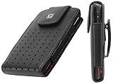 Cellet Vertical Teramo Premium Leather Case for BlackBerry KEY2 with Magnetic Flap, Fixed Heavy Duty 360° Non-Removable Swivel Clip
