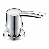 GICASA Bathroom Kitchen Sink Soap Dispenser, Polished Chrome Deck Mount Soap Dispenser Kitchen Sink, High-capacity 320ML ABS Bottle Sink Soap Pump