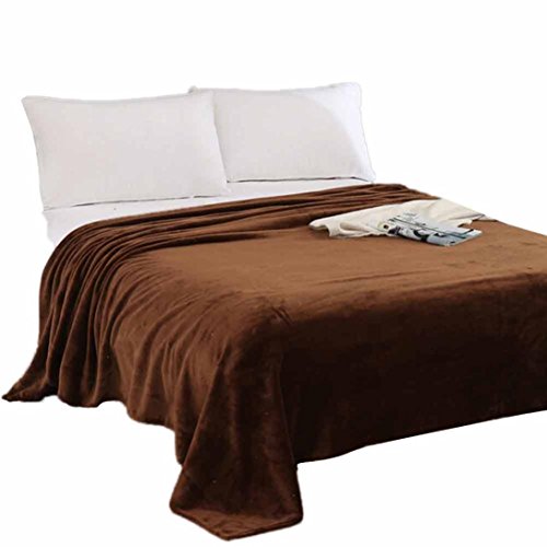 Throw Blanket,Hunzed Warm Knitted Throw Blanket Kids Flannel Super Soft Room Bedspread 70*100cm (Coffee)