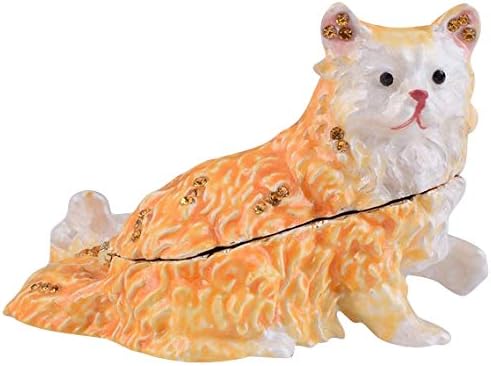 Marrón caja con forma de gato caja decorada con cristales de Swarovski: Amazon.es: Hogar