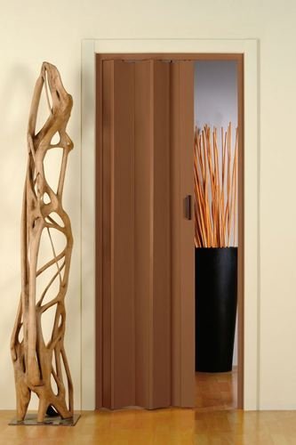 title=PORTA A SOFFIETTO COLORE NOCE "MONICA" 83x214 cm.
