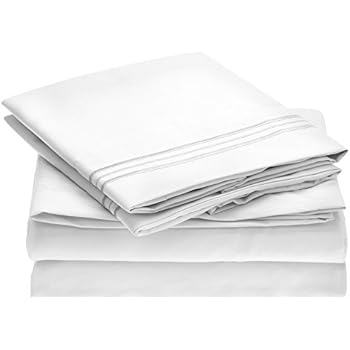 Ideal Linens Bed Sheet Set - 1800 Double Brushed Microfiber Bedding - 4 Piece (King, White)
