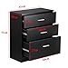 Black Drawer Chest Storage with 3 Drawers