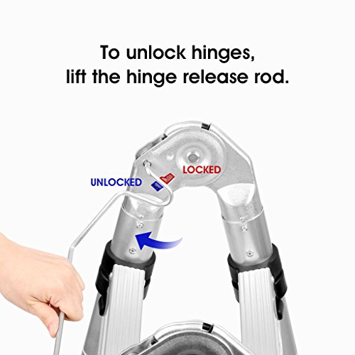 image for Yiya Aluminum Telescopic Extension Ladder 16.5FT/5M, A-Type Frame Tele