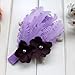 Lovely Cotton Girls Baby Light Purple Feather Hairband Black Flower Headband