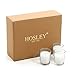 Hosley Set of 24 Unscented Clear Glass Wax Filled Votive Candles - Your Choice of Color. Hand Poured Candle Ideal Gifts for Aromatherapy Weddings Birthdays Holidays Party