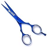 Macs Professional Barber Razors Edge Hair Cutting Shears Barber Scissors 5.5" Blue Titanium Macs-2038