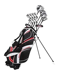 Juego de paquete de golf completo para hombres, 18 piezas, con palo driver de titanio, maderas números 3 y 5, maderas Fairway, palo híbrido número 4, hierros 5-SW, palo putter, bolsa de soporte, 4 HC, elije el color y el tamaño.