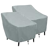 Patio Chair Covers Waterproof Durable Outdoor Chairs Covers Stackable Chairs Cover Outdoor Furniture Cover Gray (L31 x D39 x H31 inch, 2 Pack)
