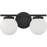 Trade Winds Lighting 2 Light Bath Vanity in mid-Century Modern Style-8 Inches Tall and 16 Inches Wide-Matte Black Finish