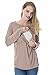 Smallshow Womens 3 Pcs Long Sleeve Maternity Nursing Top Medium Light Brown-Black-Grey