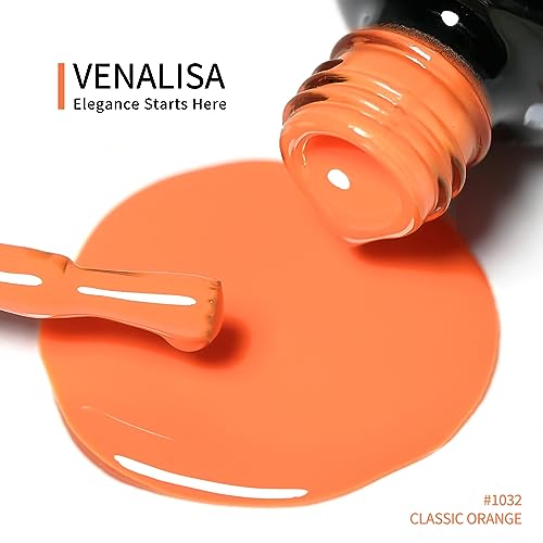 VENALISA Orange Gel Nail Polish, 12ml Classic Neon Orange Gel Polish Bright Orange Color Soak Off UV LED Nail Gel Polish Nail Art Starter Manicure Salon DIY at Home, 0.43 OZ - Image 2