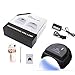 64W Wireless Rechargeable LED Gel Nail Lamp Cordless UV Led Nail Light for Gel Nails with Lifting Handle (black)