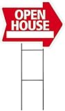 OPEN HOUSE Sign - Arrow Shape Corrugated Sign INCLUDES 24