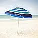 Life is Good ALIGUMB-GB-1PK Beach Umbrella with Sand Anchor, Towel Hook, and Tilting Pole, Green/Blue