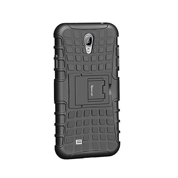 Korecase-Tire-S4-Case-Slim-Hybrid-Hard-Plastic-Soft-Silicone-Heavy-Duty-Rugged-Dual-Layer-Hybrid-Armor-Protective-Case-For-Samsung-Galaxy-S4-IV-i9500-with-Built-in-Kickstand-Black
