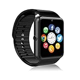 MSRMUS Smart Watch Compatible for Iphone 5s/6/6s/7/7s and Android 4.3 above, Anti Lost and Pedometer Fitness Tracker (Partial Functions) Black