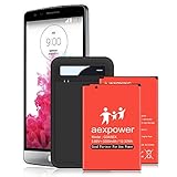 LG G3 Battery AexPower UPGRADED 2x3200mAh Replacement Li-ion Battery for LG G3 BL-53YH D852, D855, D850 AT&T, D851 T-Mobile, VS985 Verizon, LS990 Sprint | LG G3 Spare Battery with LG G3 Battery Charge