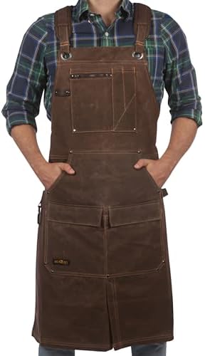 Midkit 8oz Waxed Canvas Apron for Woodworkers Carpenters Work