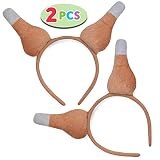JOYIN Set of 2 Thanksgiving Turkey Drumsticks Headbands Holiday Party Accessories (One Size Fit All)