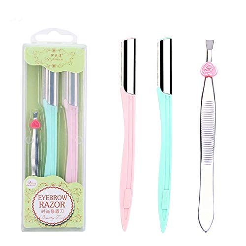 Premium Multipurpose Exfoliating Dermaplaning Tool, Eyebrow Razor and Tweezer/Facial Razors 4