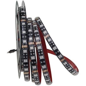 RGB LED Strip Lights 5050 300 SMD Waterproof Black PCB 16.4ft Flexible LED Tape Light 60 LEDs/M 5M Rope Lights Enhance to 3M VHB Tape for Home, Festival, Wedding Party Decor