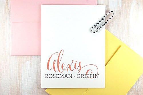 Personalized Stationery Set, Wedding Stationary, Boss Girl, Corporate Gifts for Sister, Blank Note Cards, Monogram Thank You Cards Set of 10