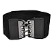 Ladies Glittery Rhinestones Detail Interlock Buckle Elastic Cinch Belt