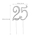 OULII Birthday Number Cake Topper Anniversary Crystal Rhinestones Decorative Cupcake Topper for 25th Birthday Party Supplies (25)