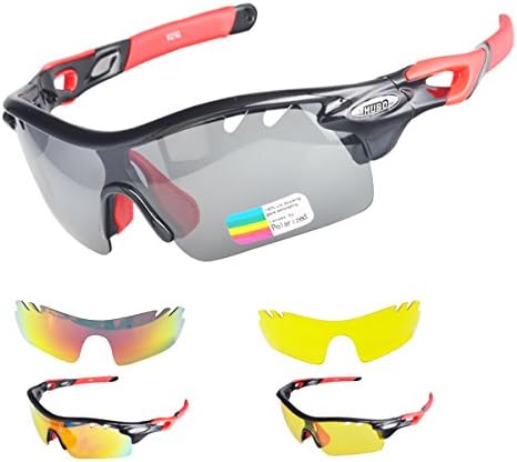 Cycling Sunglasses, Hubo Polarized Sports Sunglasses for Cycling, Driving , Climbing, Golf