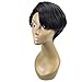 Onefa Cut Wigs for Black Women Short Human Hair Wigs Straight Hair Natural Brazilian Virgin Glueless Wigs Ladies Wigs for Charming Daily Party Cosplay Hairpiece (Black)