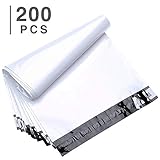 FU Global 200pcs 12x15.5 Inches Poly Mailers Shipping Envelops Boutique Custom Bags Enhanced Durability Multipurpose Envelopes Keep Items Safe Protected（White）
