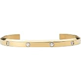 Daniel Wellington Classic Lumine Bangle Cuff Bracelet for Women | Crystal Detail, Polished Finish, 316L Stainless Steel, Adjustable Fit, Minimalist Jewelry, Everyday Wear