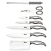 HULLR Premium Stainless Steel Kitchen Knife Set With Rotating Acrylic Stand - 8 Piece set