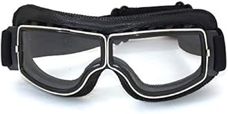 CRG SportsMotorcycle Goggles Vintage Aviator Pilot Style Leather Cruiser Scooter Motocross Goggles for Men, Women,Adults