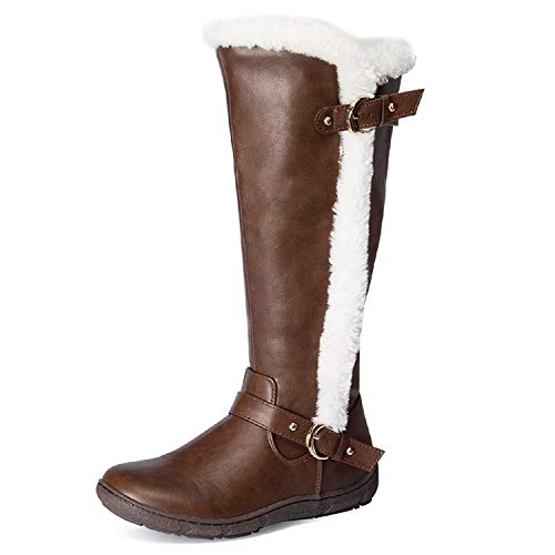 PENNYSUE-Womens-Winter-Fur-Lined-Warm-Snow-Knee-High-Boots-with-Zipper