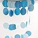 Sky Blue Paper Garland Circle Dots Hanging Happy Birthday Baby Boy Shower Wedding Party Decoration, 2 inch, 26 feet in Total