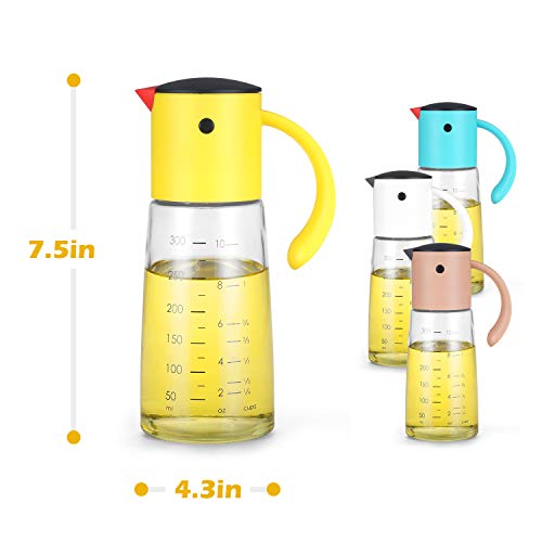 Vucchini Yellow Color Cute Glass Gravity Oil & Vinegar Dispenser Bottle