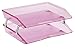 Acrimet Facility 2 Tier Letter Tray, Side Load, Letter Size/A4, Desktop File Organizer, Plastic (Clear Pink Color)