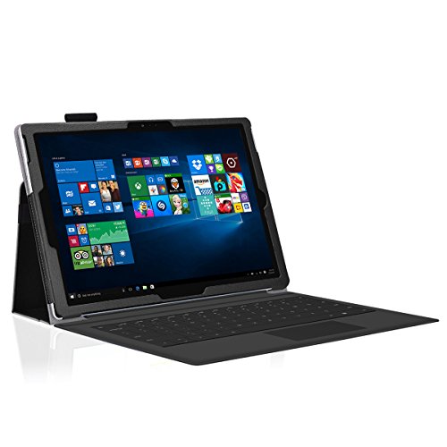 Surface Pro 4 Case - Exact [PRO Series] - [Professional][Drop Protection] Slim-Fit PU Leather Folio Case for Microsoft Surface Pro 4 Tablet Black - Thumbnail 3
