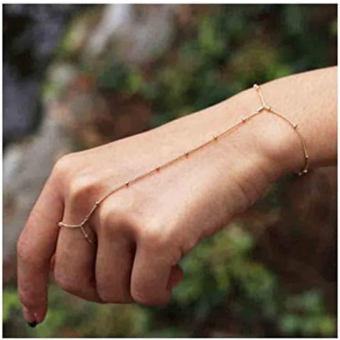 Finger Ring Bracelet Gold Hand Bracelet 