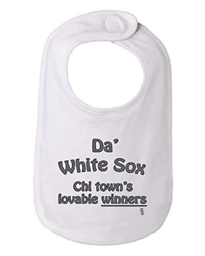 Chic Bad Baby Apparel special package, White Sox Lovable Winners Infant Baby Bib and 1 Baby Pacifier to choose by your end (White)