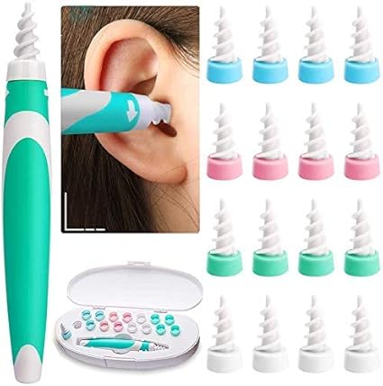 Ljyy Oor Wax Remover Oorwax Remover Tool Oor Wax Cleaner Zachte Siliconen Spiraal Oorwax Remover Tool Kit 16 Vervangende Kopen Q Tip Vervanging Groen Amazon Nl