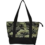 Fashion Prints Zippered Large Roomy Canvas Tote Bag EM3012