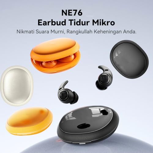 NE76 Sleep Earphones for Side Sleeping, Bluetooth Wireless Earphone Translator Instant, Charging 165 Languages, Mini Sleep Earbuds, Suitable for Travel, Study and Meetings-Black