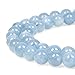 MJDCB Natural Round Aquamarine Gemstone Spacer Loose Beads Spacer Beads for DIY Jewelry Making Strand 15
