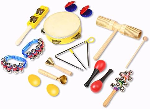 Musical Instrument Toys for Kids, 15PCS INKERSCOOP Toddlers Toys Set, Child Percussion Set Preschool Educational Learning Musical Toys Wooden Baby Toys Musical Instruments Set for Boys and Girls