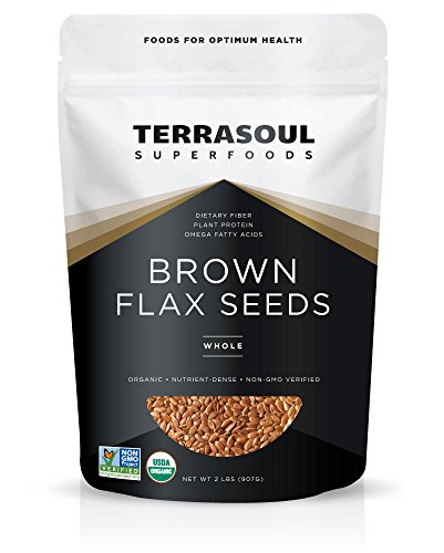 Terrasoul Superfoods Organic Brown Flax Seeds, 2 Pound